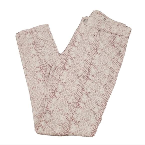 NEW AG adriano Goldschmied Ivory Python Farrah Skinny Jeans - Picture 2 of 7